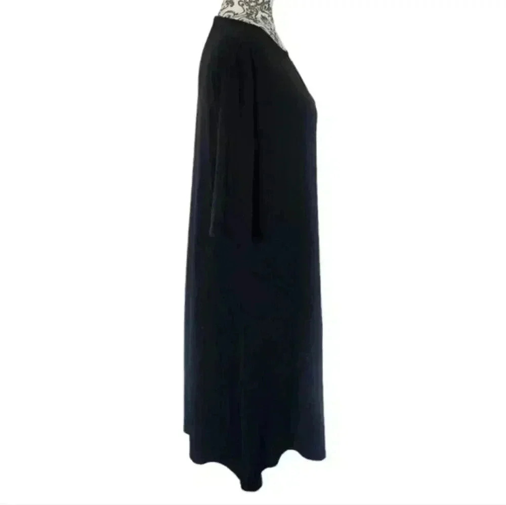 Sotela Swing Dress Women Small Black Resort Beach Coastal Minimalist Lagenlook - Picture 5 of 9